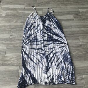 Raviya Blue and White Tie-Dye Swim Coverup